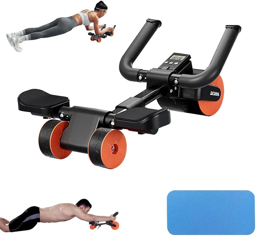 Rueda abdominal 4 rodillos con pantalla conteo