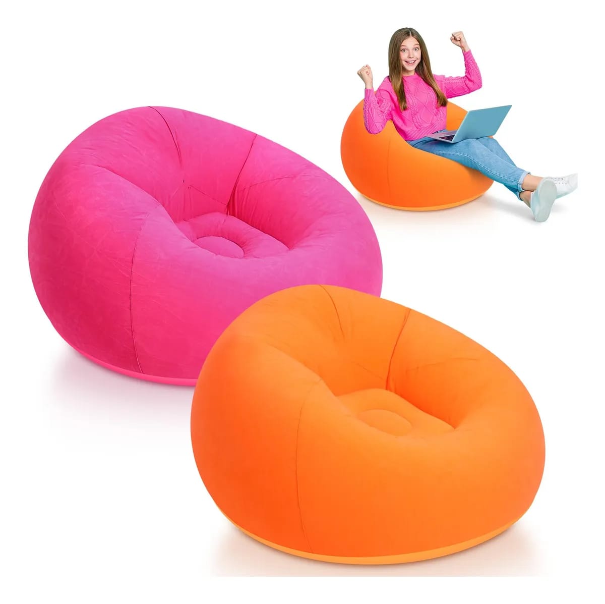 Sillón inflable puff tumbona reposa