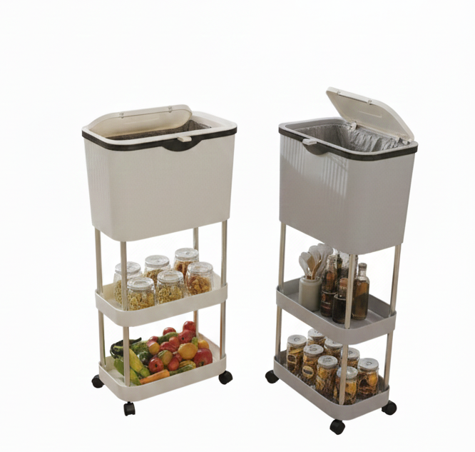 Contenedor basura movil organizador con niveles