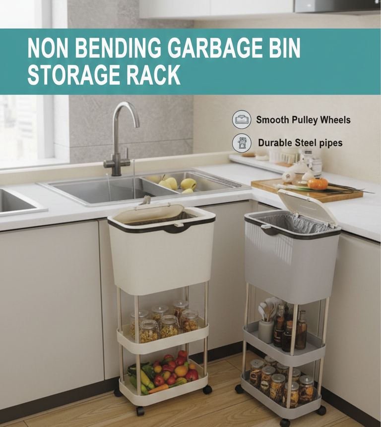 Contenedor basura movil organizador con niveles