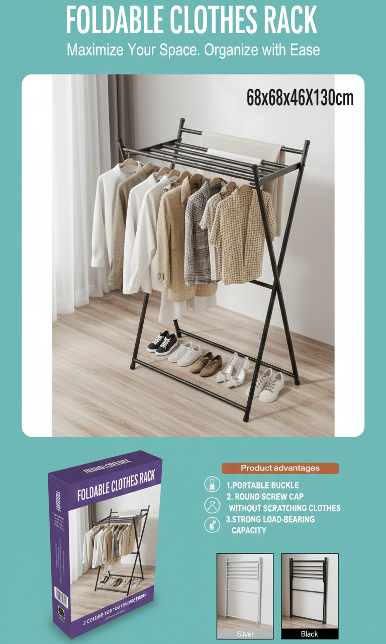Tendedero Plegable Portátil Ropa Para Espacios Pequeños