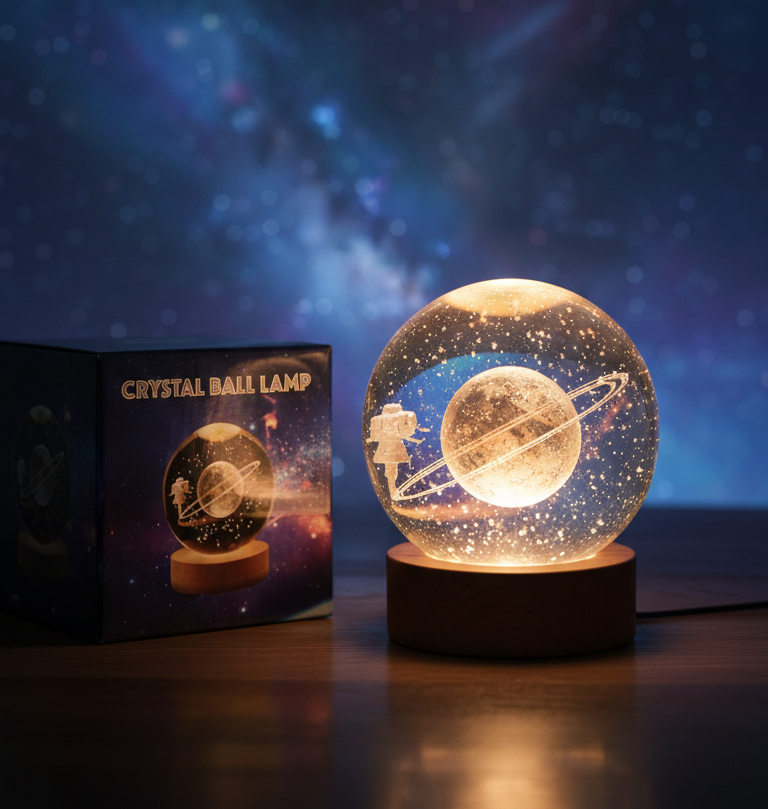 Lámpara de noche de galaxia planetaria brillante