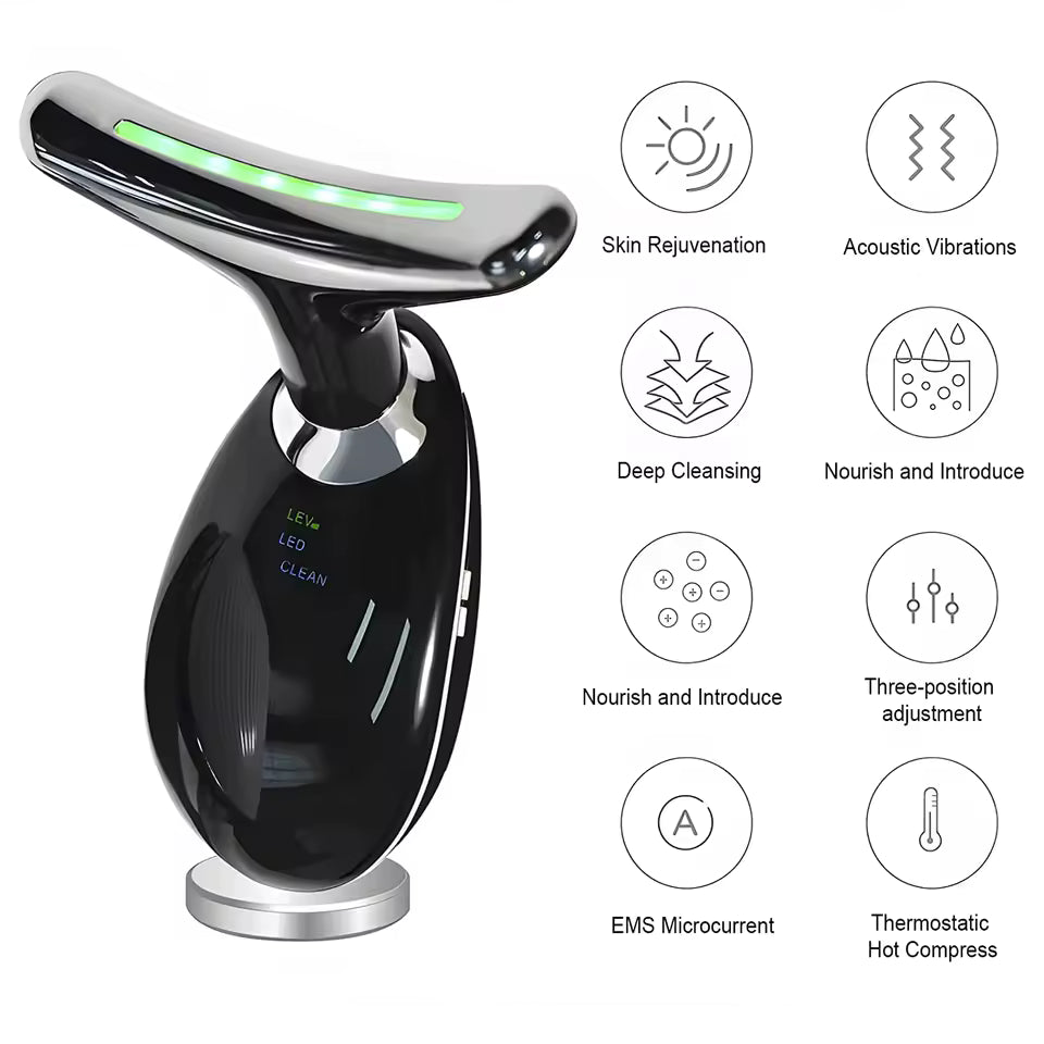 Masajeador Facial LED con luz roja, IPL, rejuvenecimiento de la piel, estiramiento de cuello, dispositivo de belleza Facial, eliminador de papada