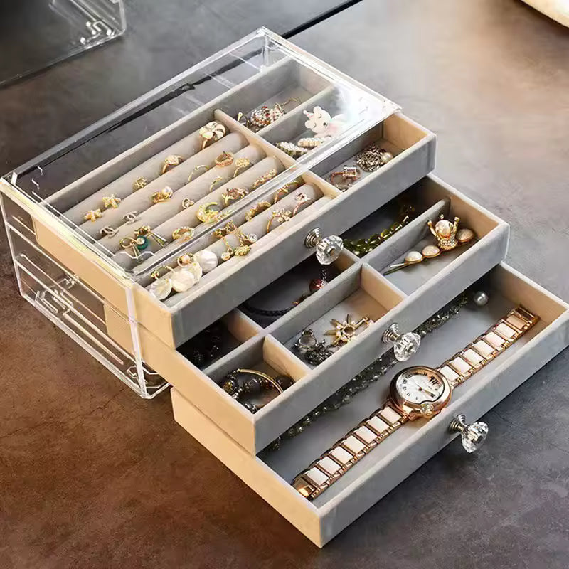 Caja organizadora de joyas con cajón