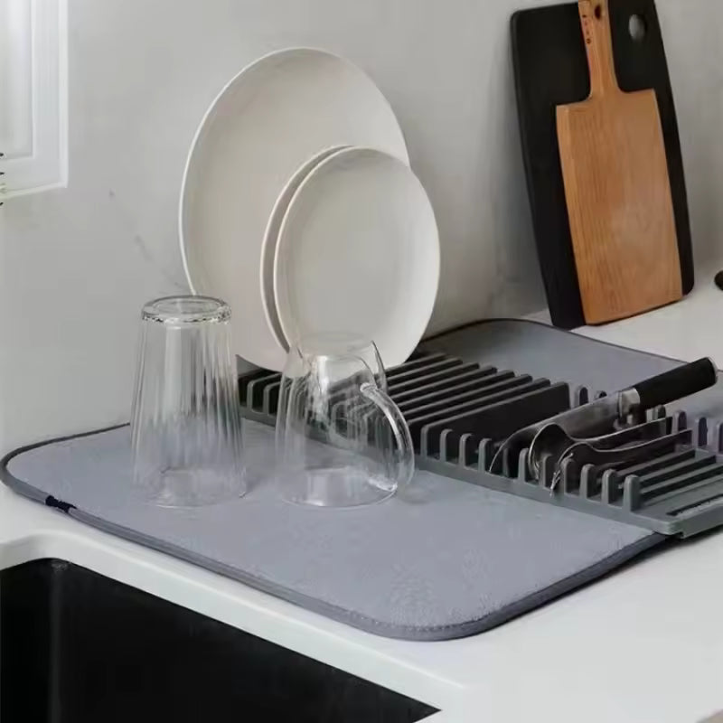 Estante de almacenamiento de cocina con drenaje 2 en 1 3
