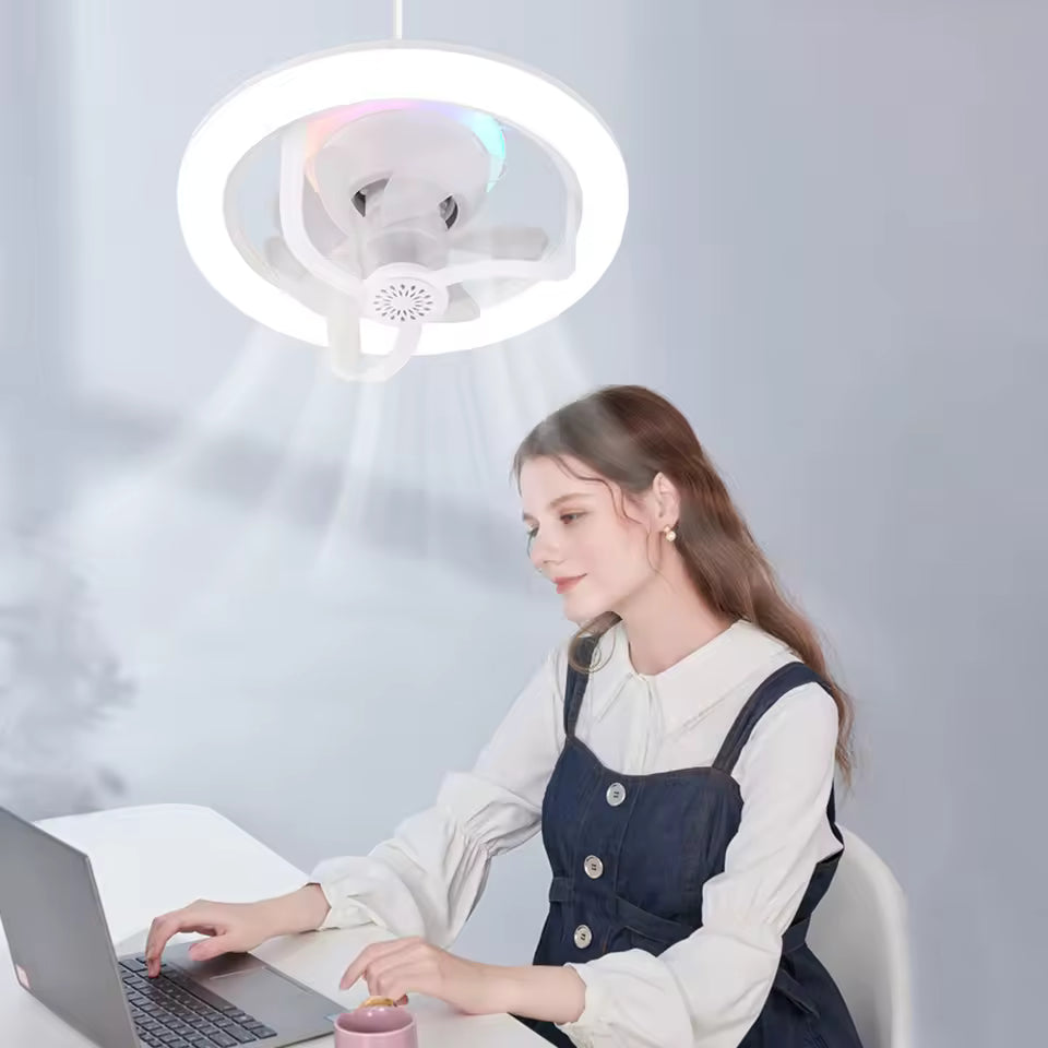 Ventilador de techo inteligente con Control remoto, luz LED