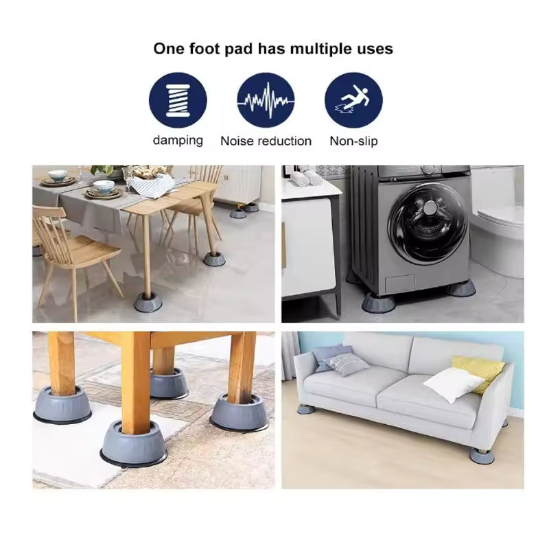 Almohadillas antivibración para lavadora, 4 piezas, antigolpes y cancelación de ruido