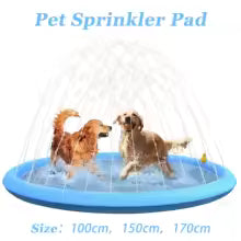 Piscina inflable de verano para mascotas, almohadilla rociadora de agua, esterilla de refrigeración para exteriores, juguete interactivo para perros