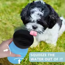 Botella de agua portátil para mascotas, plegable, tipo exprimible, para cachorros, para viajes al aire libre, dispensador de agua potable