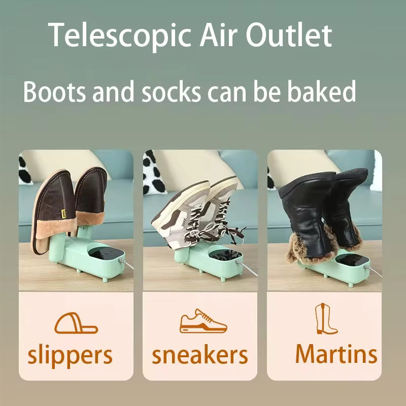 Secador de zapatos portátil, temporizador inteligente