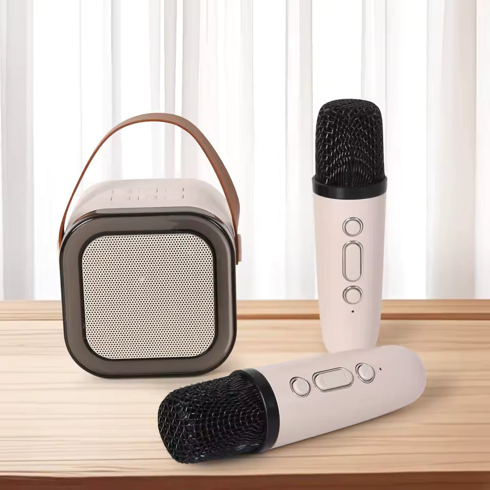 set de altavoz portátil de Karaoke con Bluetooth con 2 micrófonos inalámbricos