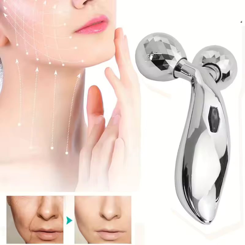 Rodillo de masaje facial 3D en forma de Y 360 °
