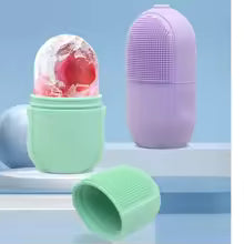 Rodillo de hielo para masaje facial de silicona, masajeador refrescante para el cuidado de la piel, molde para cubitos de hielo, rodillo para ojos hinchados multifuncional reutilizable