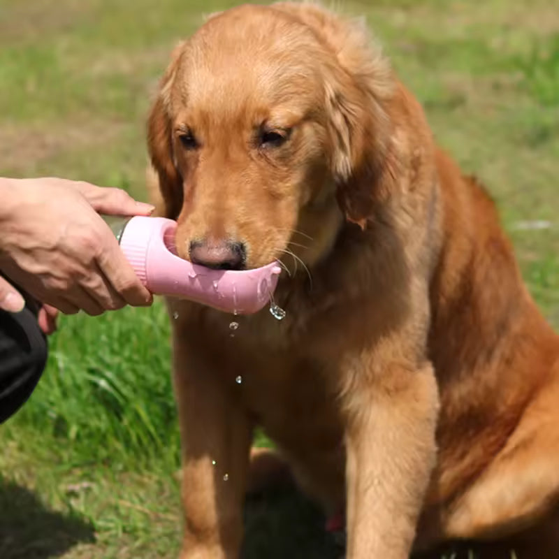 Botella de agua portátil 2 en 1 para perros pequeños y grandes