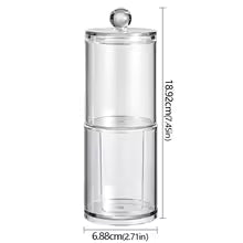 Dispensador de almohadillas de maquillaje de hisopo de algodón transparente, caja de almacenamiento multifuncional para cosméticos y baño, soportes redondos de algodón 3