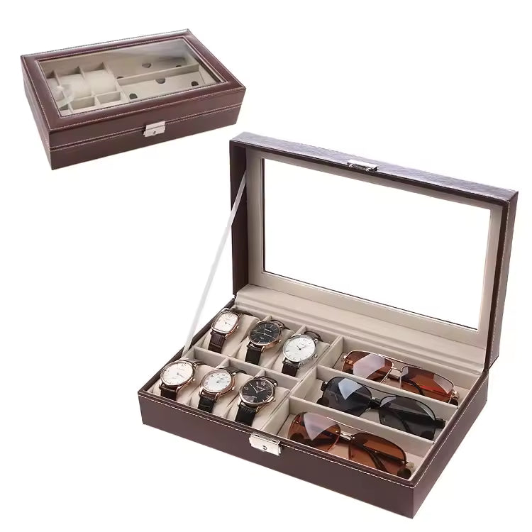 Caja de 12 rejillas para exhibición de joyería y reloj