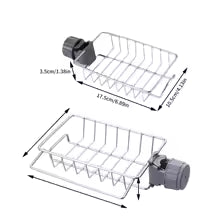 Estante de almacenamiento para grifo de fregadero de cocina, estante de almacenamiento de artículos sanitarios de trapo de una sola capa de acero inoxidable, 2 ud. 3