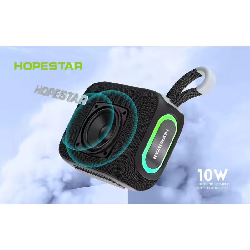 HOPESTAR H66 nuevo mini altavoz RGB 10W tela subwoofer portátil Bluetooth impermeable IPX7 3