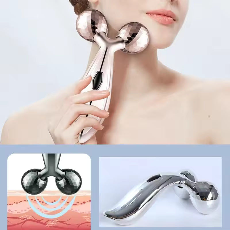Rodillo de masaje facial 3D en forma de Y 360 °