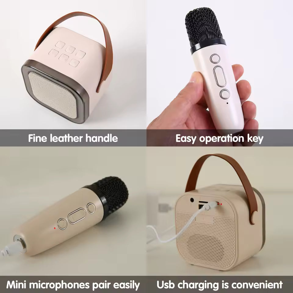 set de altavoz portátil de Karaoke con Bluetooth con 2 micrófonos inalámbricos