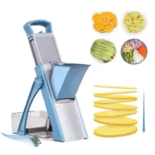 Picadora de verduras 5 en 1, cortador de patatas y alimentos, tiras Julienne Dicer, espesor ajustable de 0,1-8 Mm, herramientas de cocina para cortar