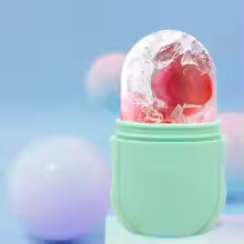 Rodillo de hielo para masaje facial de silicona, masajeador refrescante para el cuidado de la piel, molde para cubitos de hielo, rodillo para ojos hinchados multifuncional reutilizable 3