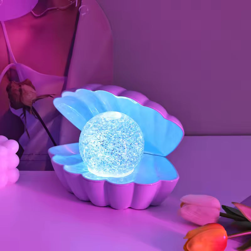 luces de mesa de noche en forma de concha