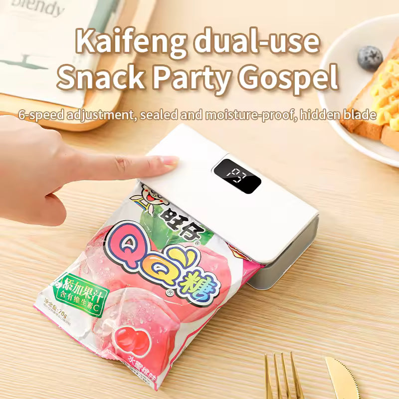 Sellador de bolsas de plástico, Mini máquina de sellado de bolsas térmicas, sellador térmico de embalaje de alimentos de mano recargable, máquina de