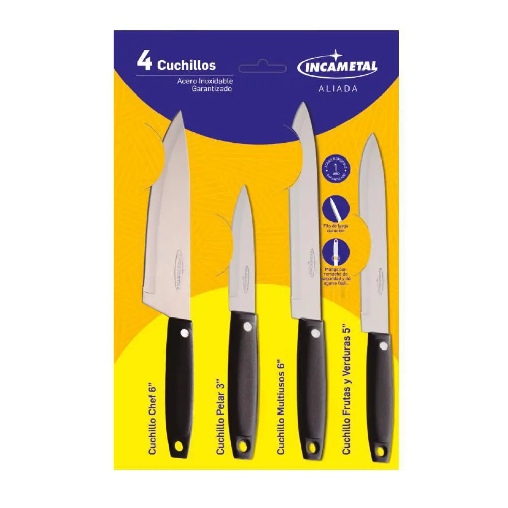 Set por 4 cuchillos incametal
