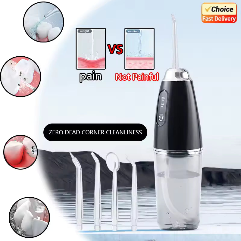 Irrigador bucal de agua eléctrico portátil, limpiador Dental recargable de 4 chorros